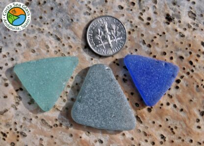 Triangular sea glass