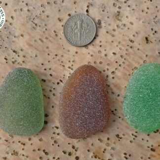 Green, amber and olive sea glass