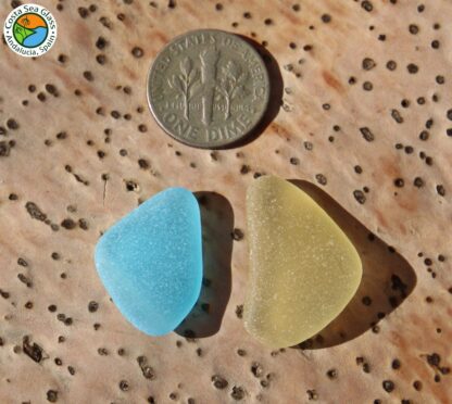 Turquoise and yellow sea glass