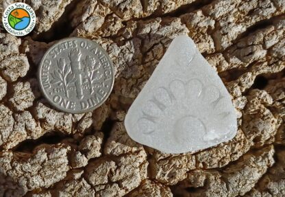 White patterned sea glass