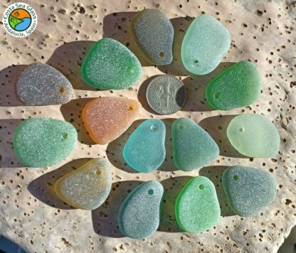 Drilled sea glass
