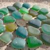 7 flawless large curvaceous seafoam Spanish sea glass pieces