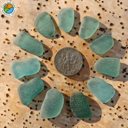 Aqua and teal sea glass