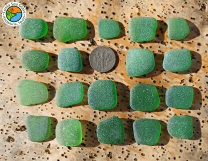 Green sea glass squares