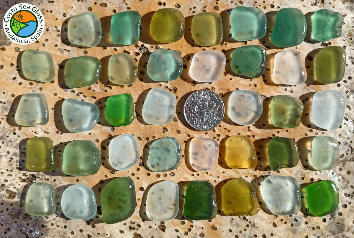 38 colourful sea glass squares | Costa Sea Glass