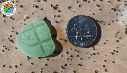 Patterned green sea glass