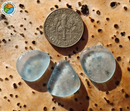 3 pale blue Spanish sea glass pieces - Image 4