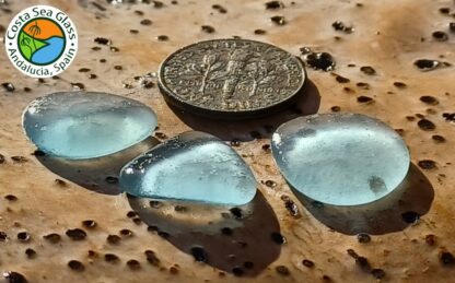 3 pale blue Spanish sea glass pieces - Image 3