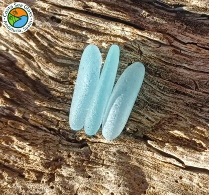 3 pale blue Spanish sea glass pieces - Image 2