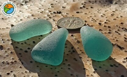 3 terrific teal Spanish sea glass pieces - Image 5