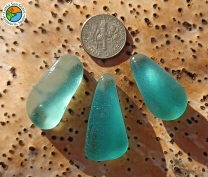 3 terrific teal Spanish sea glass pieces - Image 4