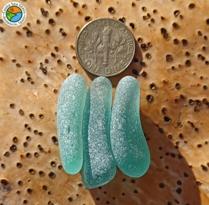 3 terrific teal Spanish sea glass pieces - Image 2