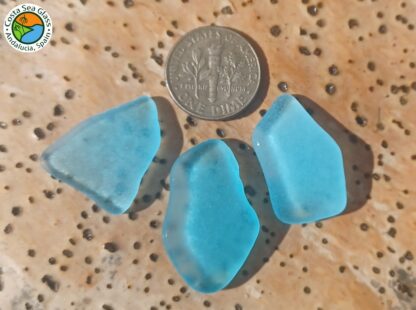 3 gorgeous turquoise Spanish sea glass pieces - Image 3