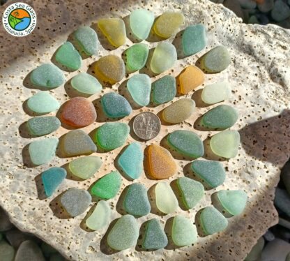 42 colourful Spanish sea glass pieces