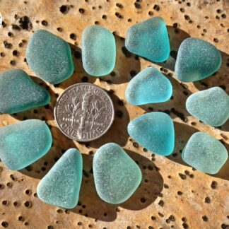 Teal and aqua blue sea glass