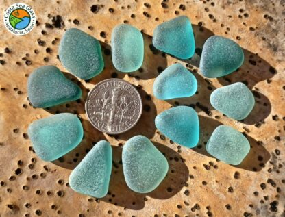 Teal and aqua blue sea glass