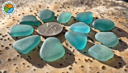 12 teal and aqua Spanish sea glass pieces - Image 4