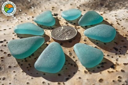 8 teal and aqua Spanish sea glass pieces - Image 5